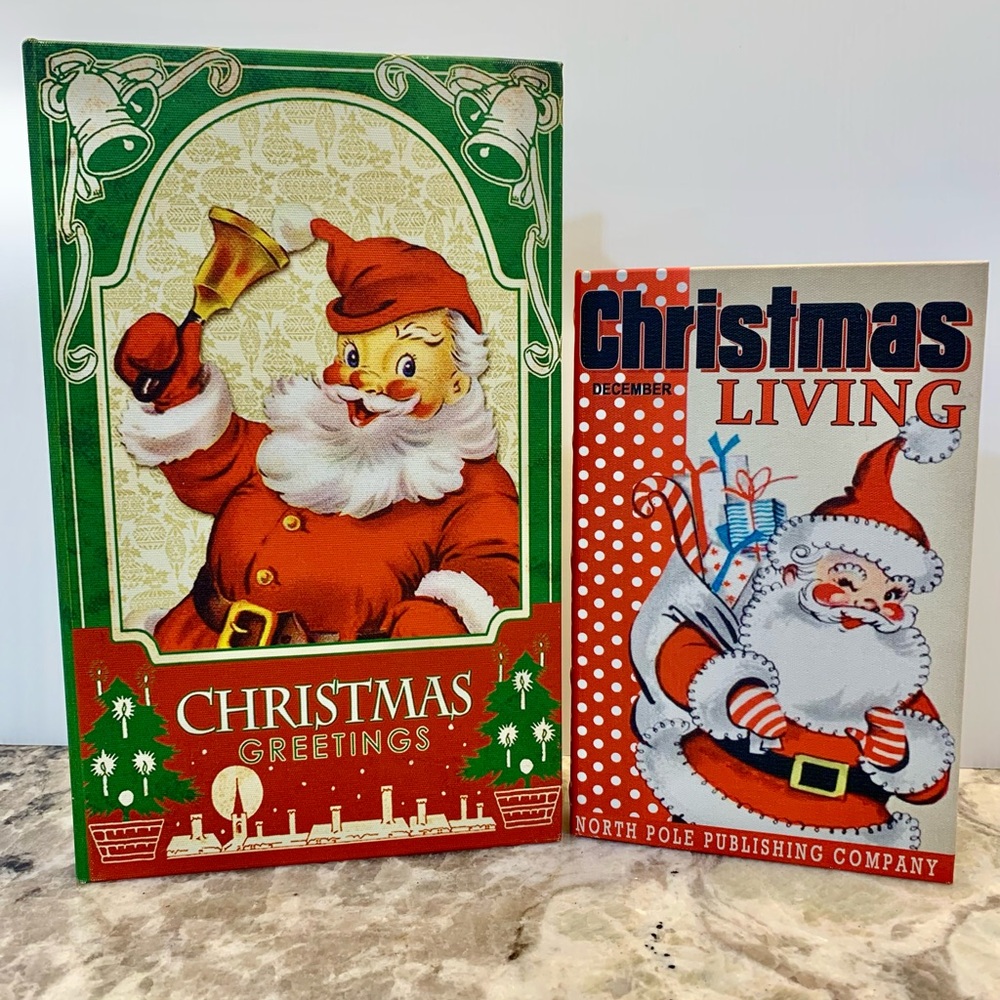 Set of 2 Christmas Storage Display Books